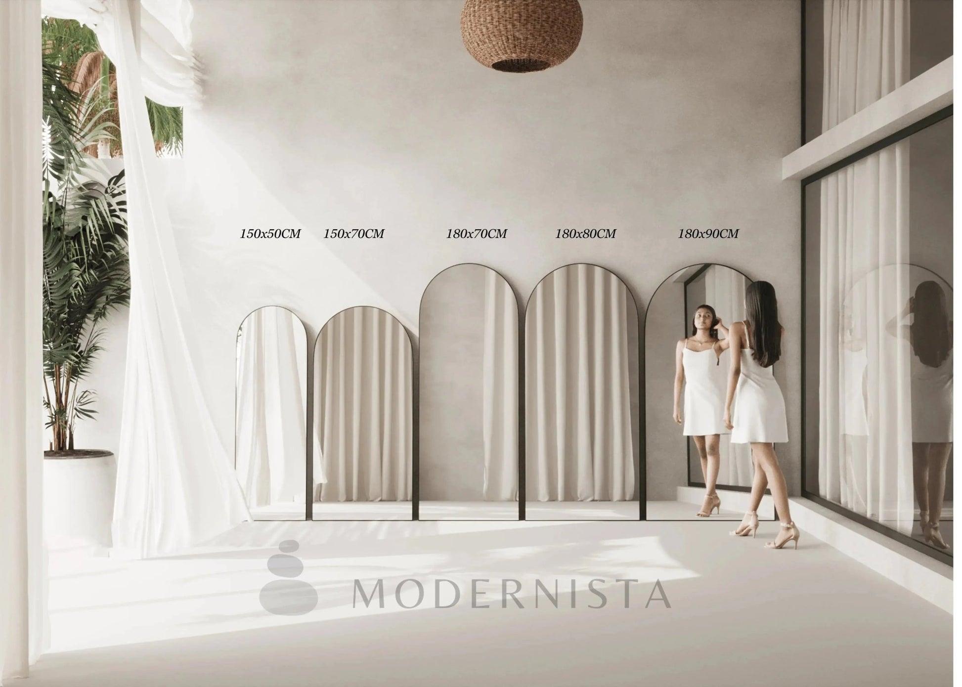 Miroir arqué doré minimaliste ( 8 Dimensions ) - Modernista Maroc