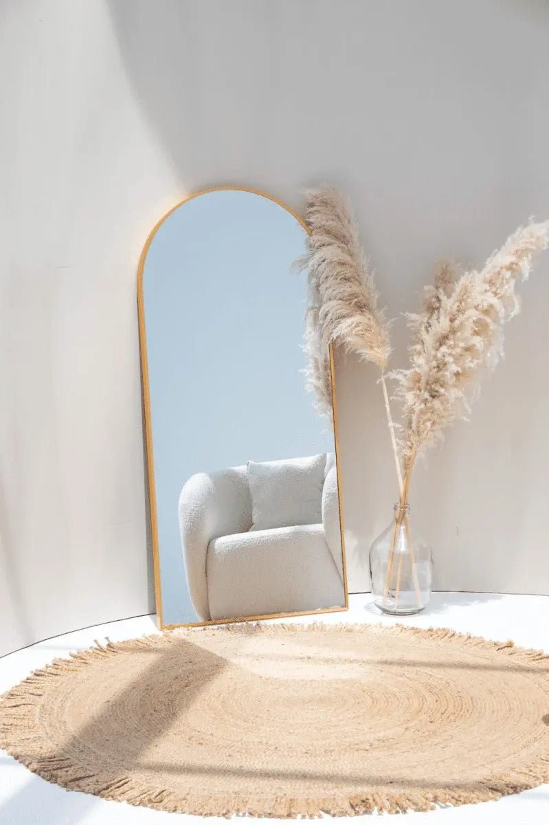 Miroir arqué doré minimaliste ( 8 Dimensions ) - Modernista Maroc