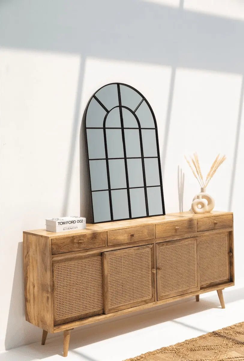 Miroir Arqué Noir - Modernista Maroc