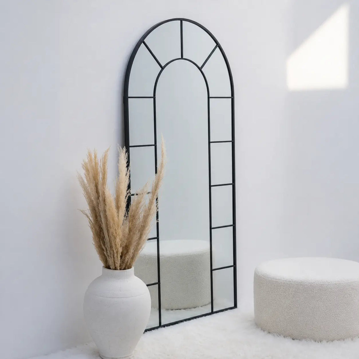 Miroir Arqué noir avec Cadre Divisé ( 4 Dimensions ) - Modernista Maroc