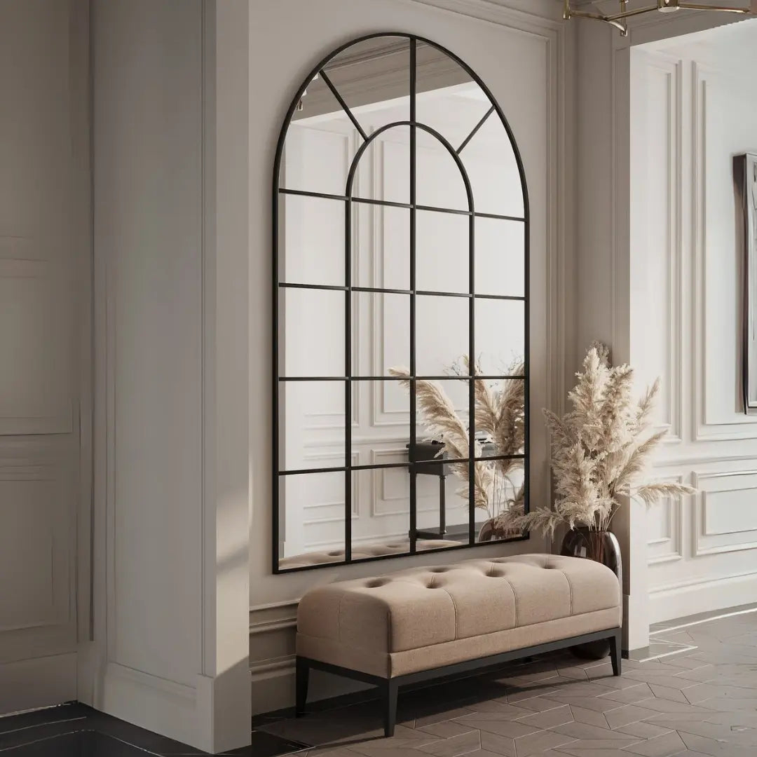 Miroir Arqué Noir XXL (210 × 140 cm) - Modernista Maroc