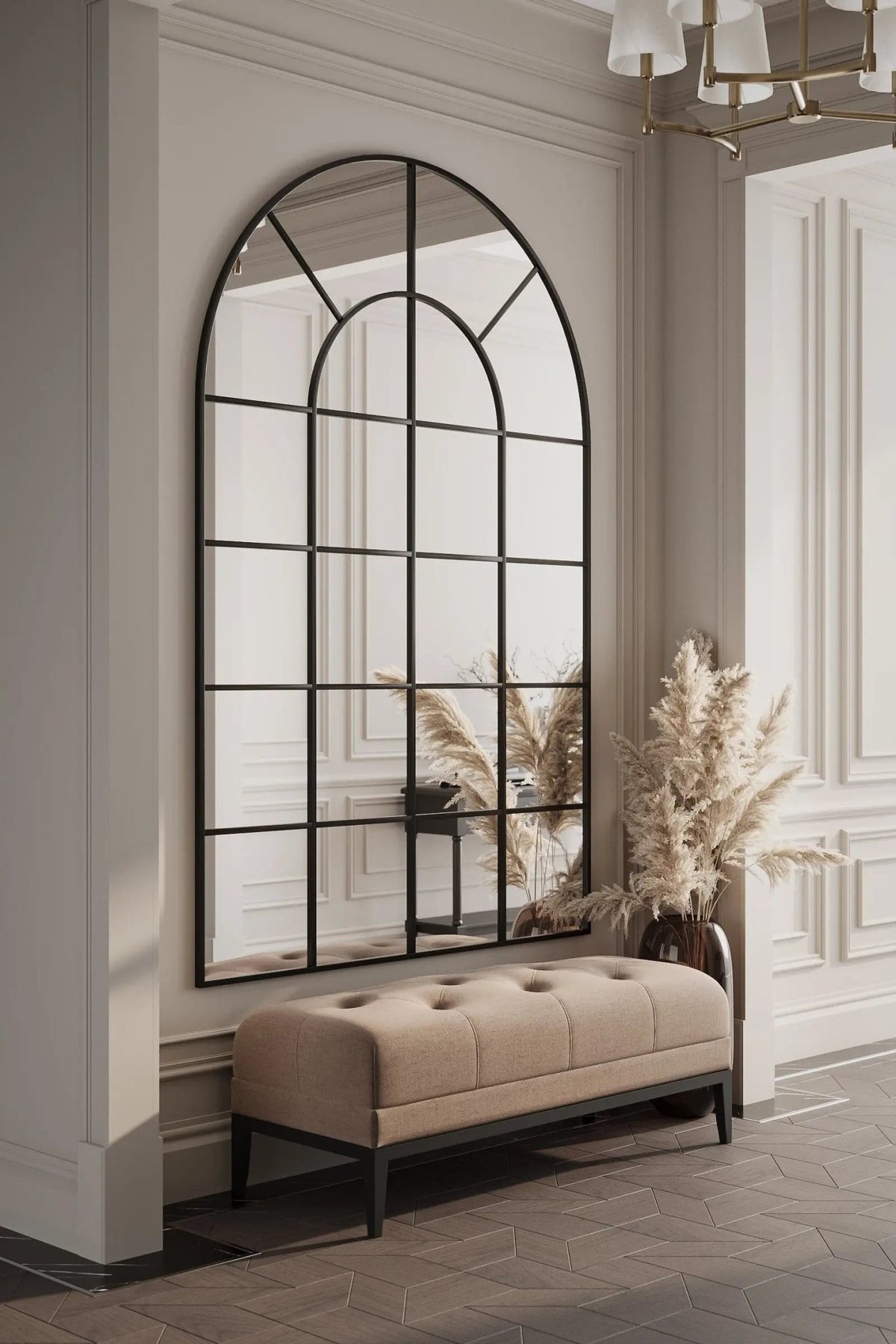 Miroir Arqué Noir XXL (210 × 140 cm) - Modernista Maroc