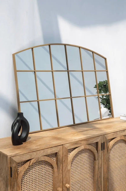 Miroir Doré avec Design en Grilles - Dimensions 120 x 80 cm - Modernista Maroc