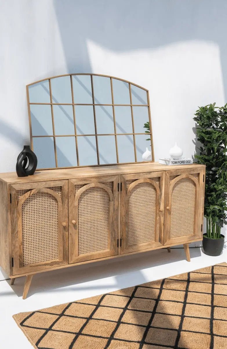 Miroir Doré avec Design en Grilles - Dimensions 120 x 80 cm - Modernista Maroc