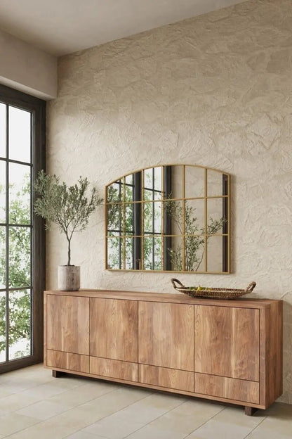 Miroir Doré avec Design en Grilles - Dimensions 120 x 80 cm - Modernista Maroc