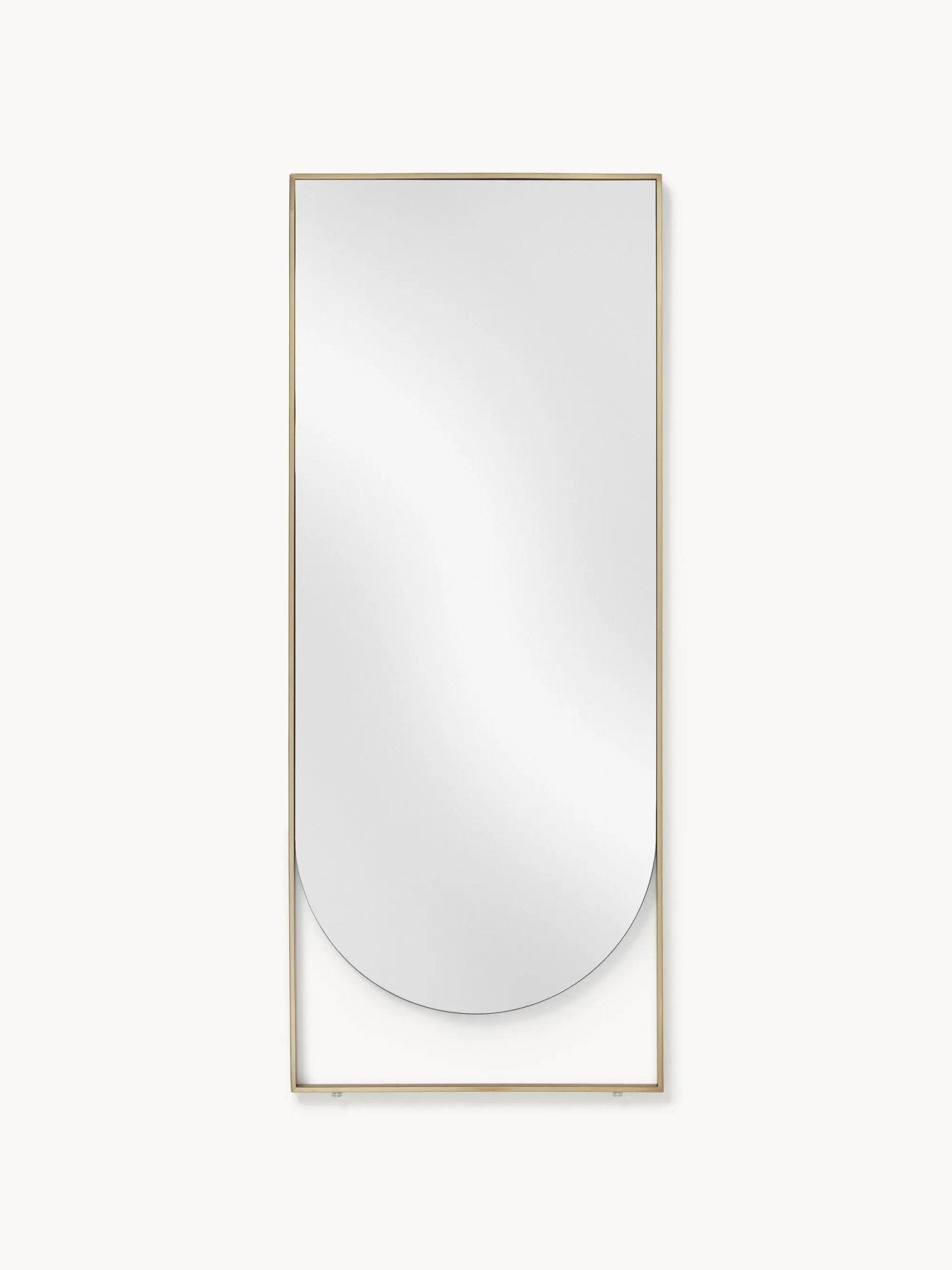 Miroir Doré Rectangulaire avec Détail Arrondi - 160 cm x 65 cm - Modernista Maroc