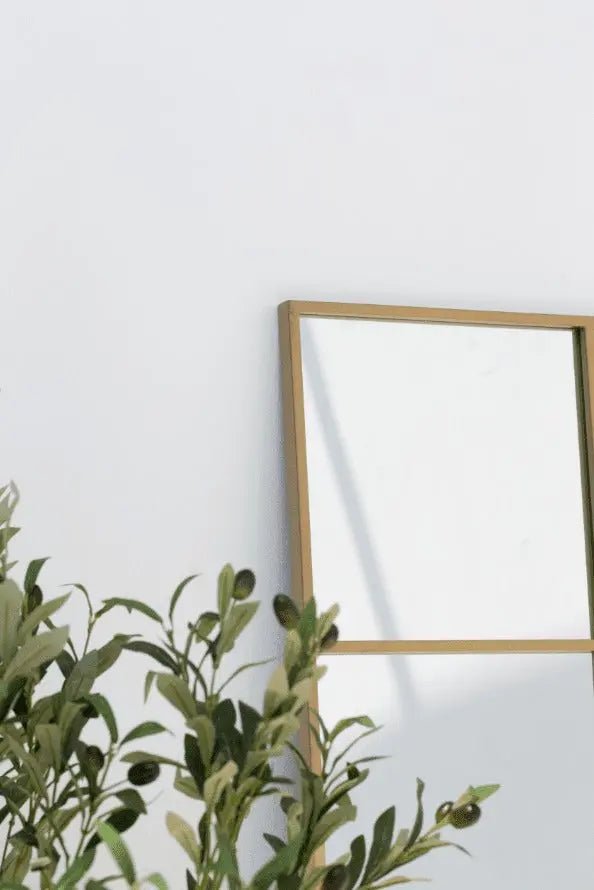 Miroir Fenêtre Rectangulaire Doré - Modernista Maroc