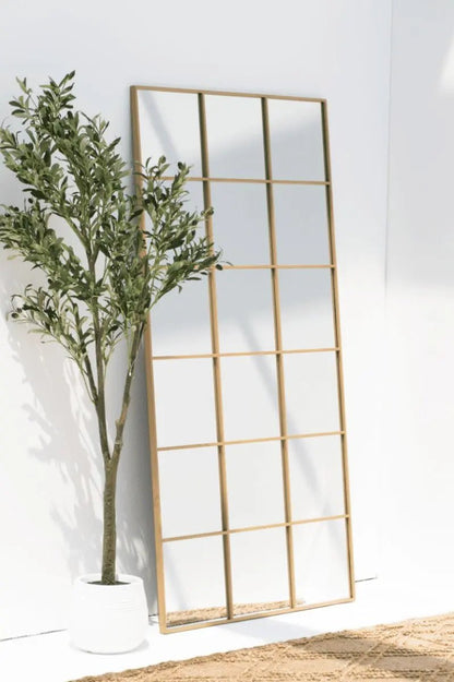 Miroir Fenêtre Rectangulaire Doré - Modernista Maroc