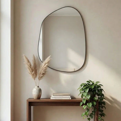 Miroir forme organique irrégulière noir - Modernista Maroc