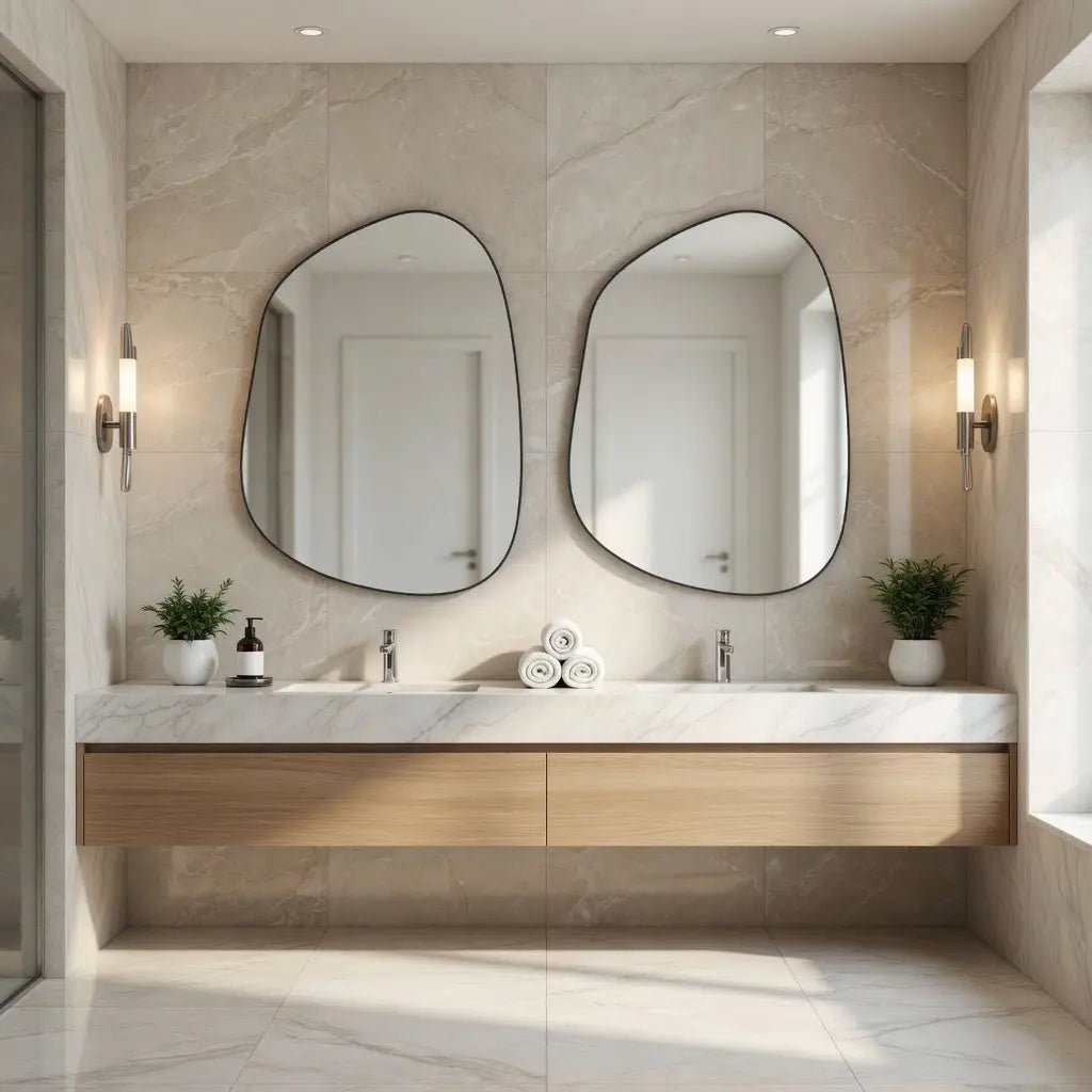 Miroir forme organique irrégulière noir - Modernista Maroc