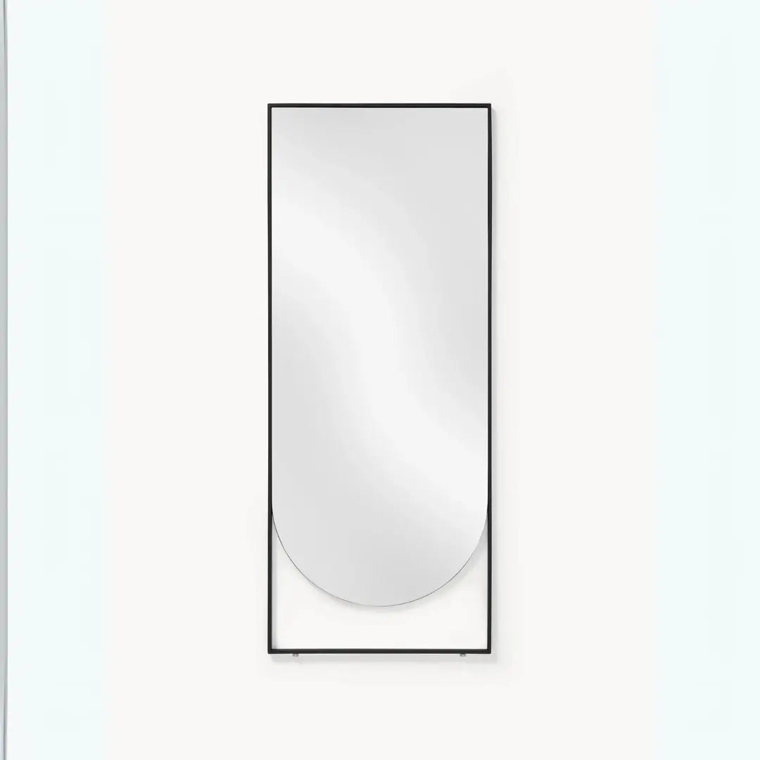 Miroir Noir Rectangulaire avec Détail Arrondi - 160 cm x 65 cm - Modernista Maroc