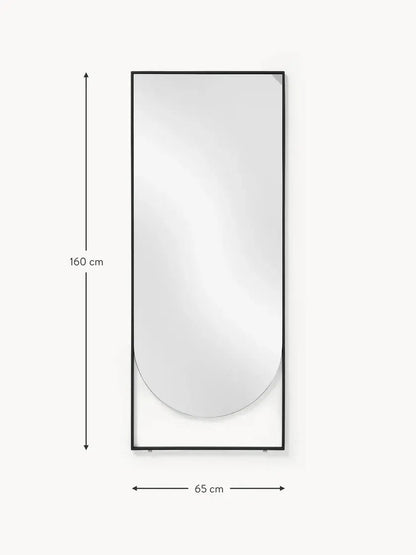 Miroir Noir Rectangulaire avec Détail Arrondi - 160 cm x 65 cm - Modernista Maroc