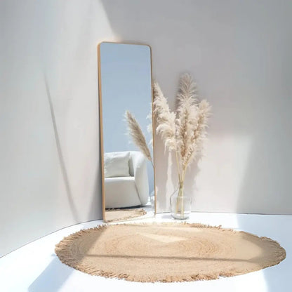 Miroir Rectangulaire Doré avec Coins Arrondis - Modernista Maroc