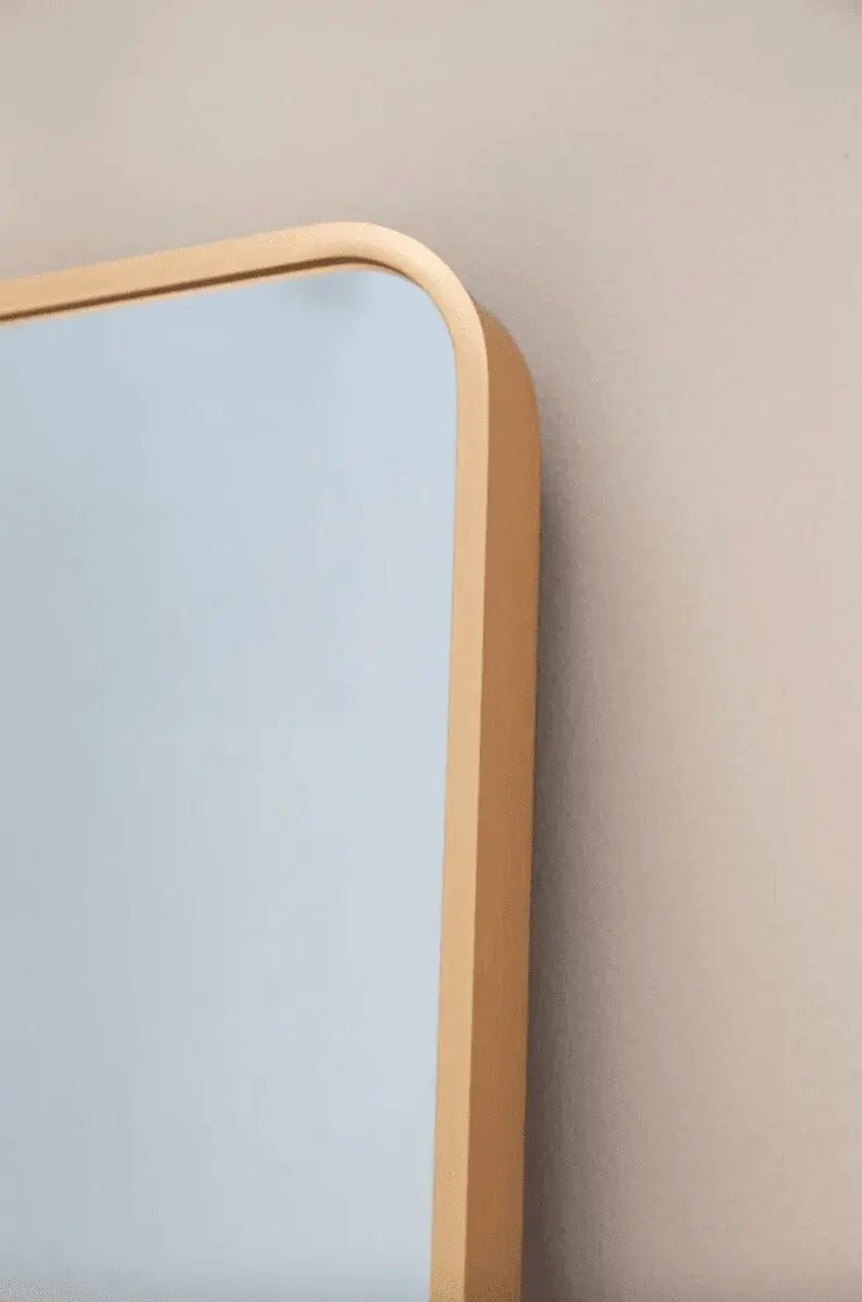 Miroir Rectangulaire Doré avec Coins Arrondis - Modernista Maroc