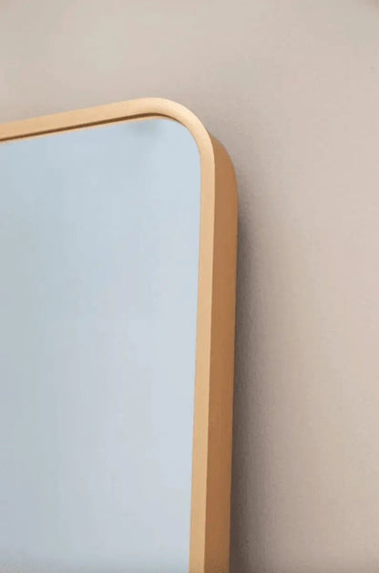 Miroir Rectangulaire Doré avec Coins Arrondis - Modernista Maroc