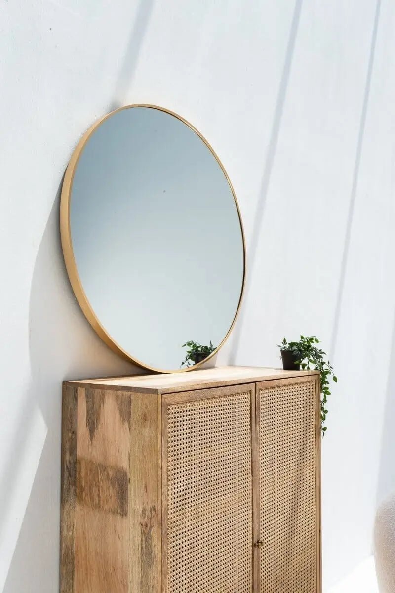 Miroir Rond Doré (7 Diamètres) - Modernista Maroc