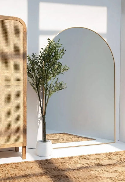 Miroir XXL Arqué Doré - Modernista Maroc