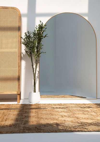 Miroir XXL Arqué Doré - Modernista Maroc