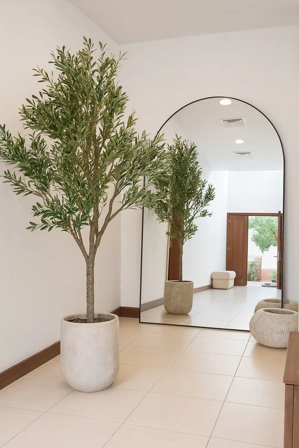 Miroir XXL Arqué Noir - Modernista Maroc
