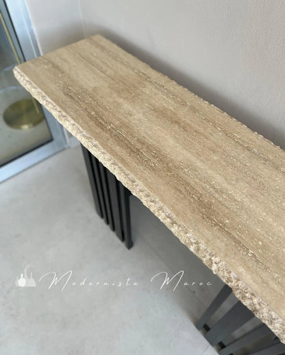 Console d'Entrée en travertin Mogador - Modernista Maroc