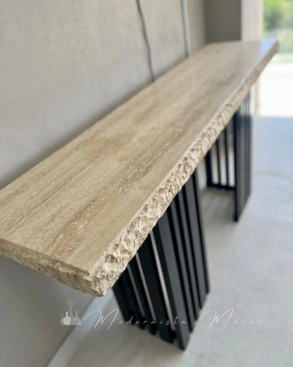 Console d'Entrée en travertin Mogador - Modernista Maroc