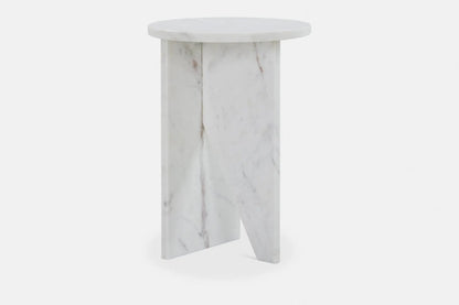 Table d'appoint en Marbre Blanc Saphir - Modernista Maroc
