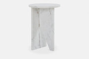Table d'appoint en Marbre Blanc Saphir - Modernista Maroc