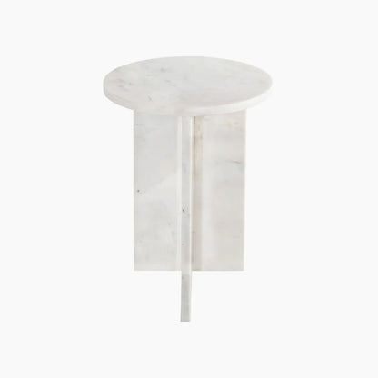 Table d'appoint en Marbre Blanc Saphir - Modernista Maroc
