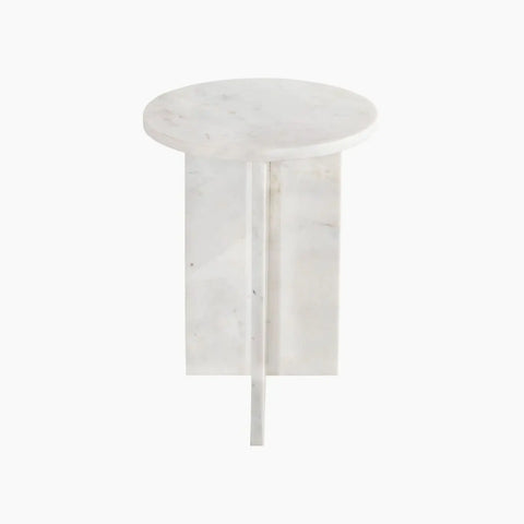 Table d'appoint en Marbre Blanc Saphir - Modernista Maroc