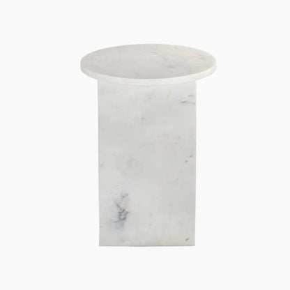 Table d'appoint en Marbre Blanc Saphir - Modernista Maroc