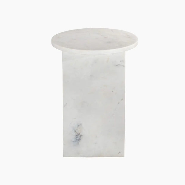 Table d'appoint en Marbre Blanc Saphir - Modernista Maroc
