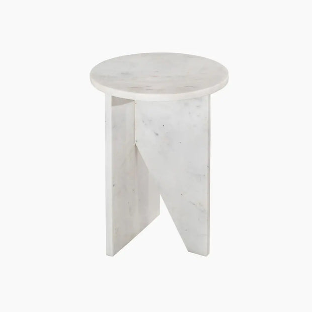 Table d'appoint en Marbre Blanc Saphir - Modernista Maroc