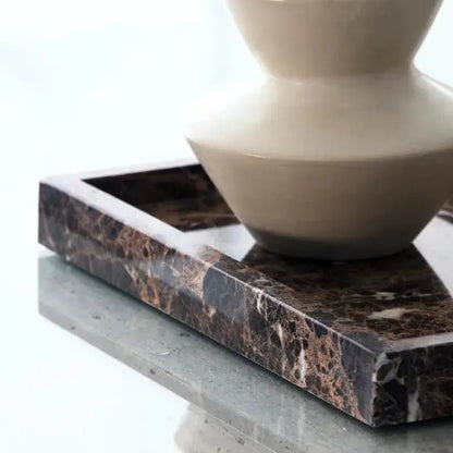 Plateau rectangulaire en Marbre Marron - Modernista Maroc