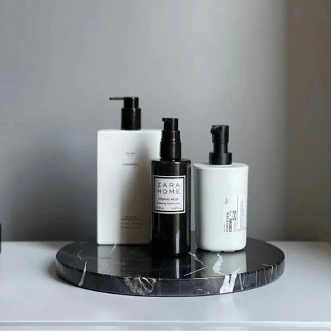 Plateau Rond en Véritable Marbre - Modernista Maroc