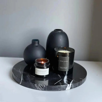 Plateau Rond en Véritable Marbre - Modernista Maroc