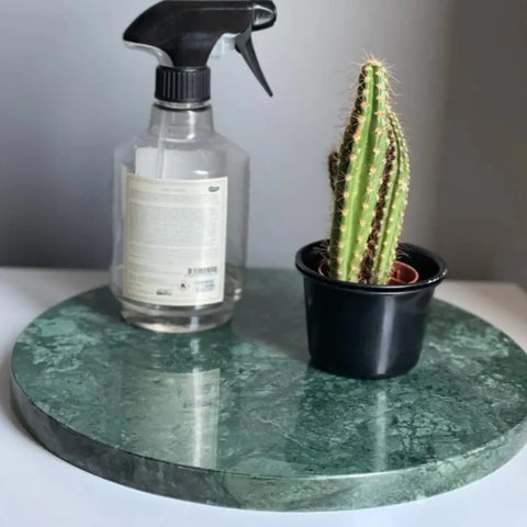 Plateau Rond en Véritable Marbre - Modernista Maroc