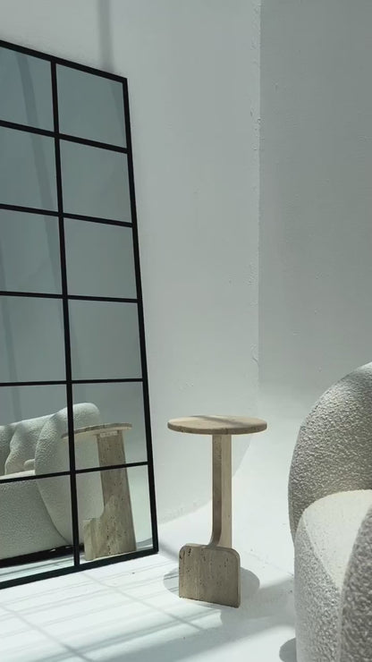 Grand Miroir Noir Structuré - Design en Trois Colonnes