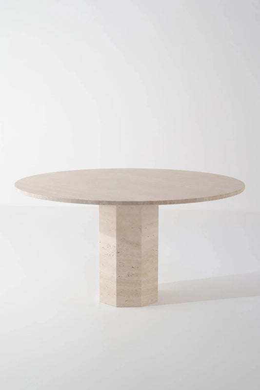 Table à manger AURELIA – Travertin naturel - Modernista Maroc