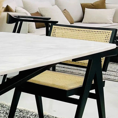 Table à manger en marbre blanc de Toscane – Élégance intemporelle - Modernista Maroc