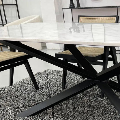 Table à manger en marbre blanc de Toscane – Élégance intemporelle - Modernista Maroc