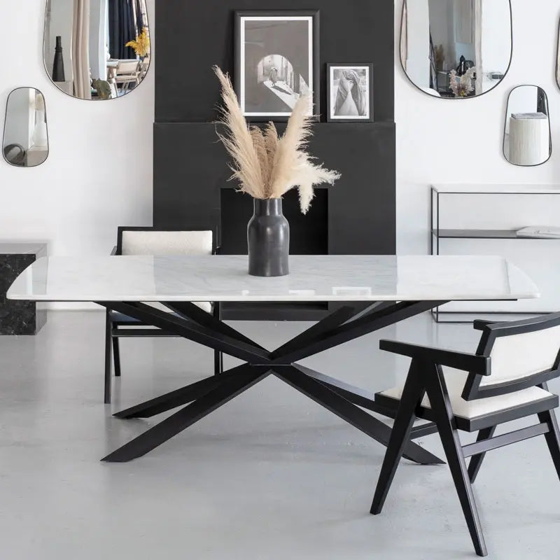 Table à manger en marbre blanc de Toscane – Élégance intemporelle - Modernista Maroc
