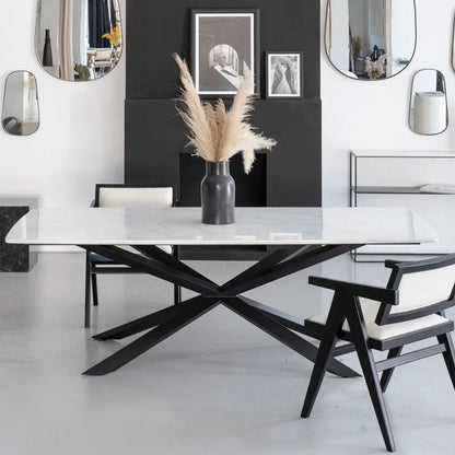 Table à manger en marbre blanc de Toscane – Élégance intemporelle - Modernista Maroc