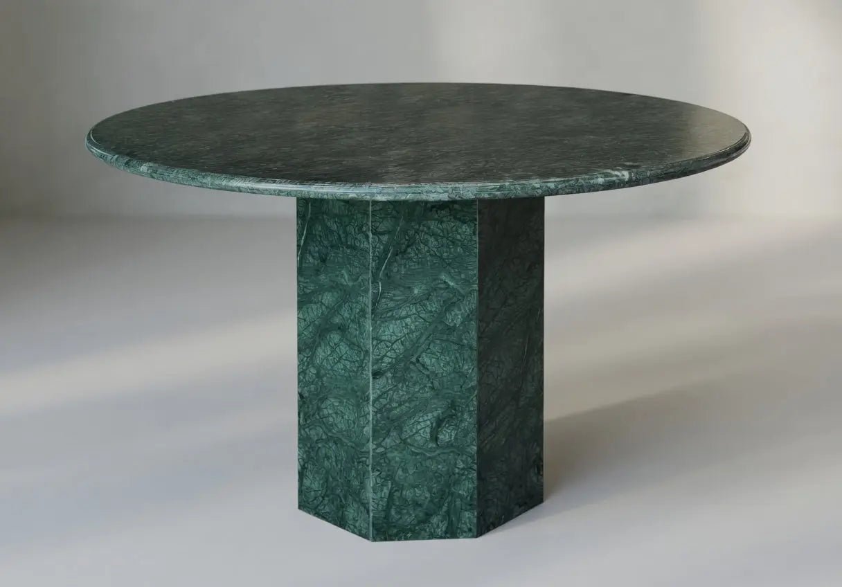 Table à manger en marbre vert Guatemala naturel - Modernista Maroc