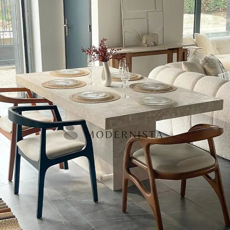 Table à manger en travertin Atlas - Modernista Maroc