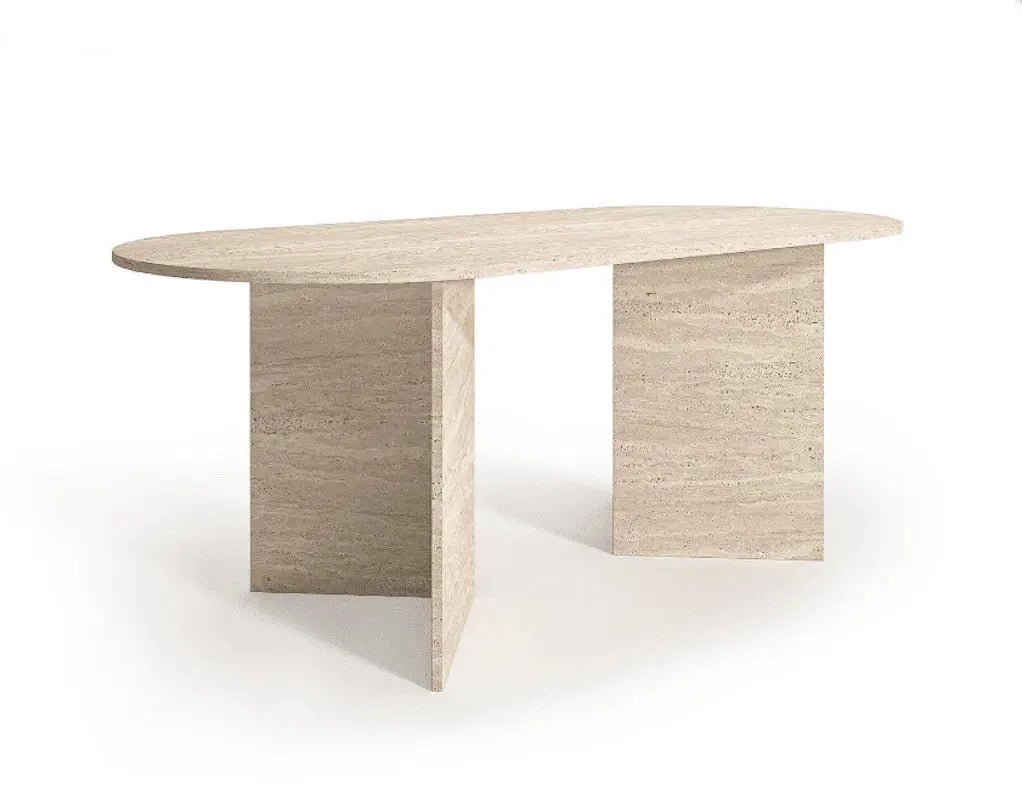 Table à manger en travertin Erythia - Modernista Maroc