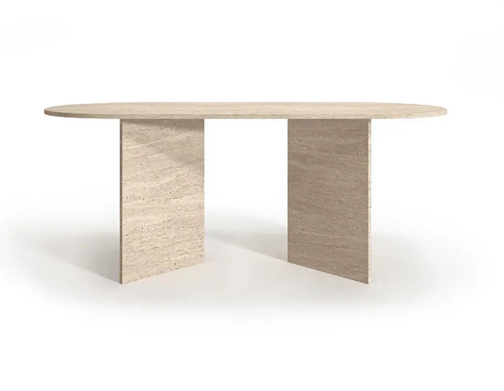 Table à manger en travertin Erythia - Modernista Maroc
