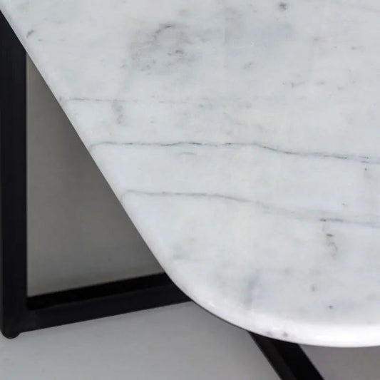 Table à manger rectangulaire en marbre blanc – Élégance intemporelle et design haut de gamme - Modernista Maroc