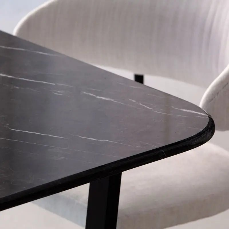 Table à manger rectangulaire en marbre noir - Modernista Maroc