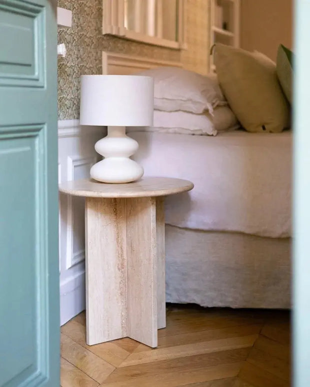Table d'appoint en travertin Magnifis - Modernista Maroc