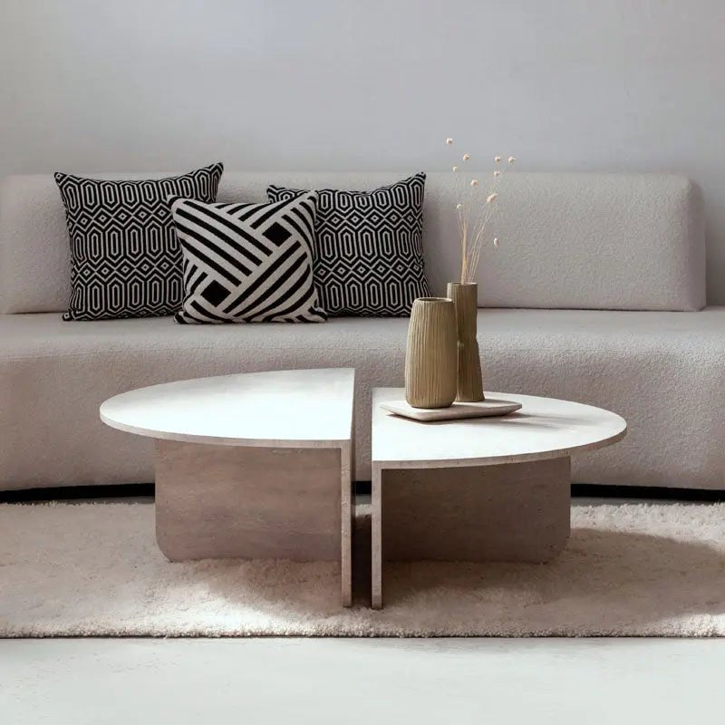 Table Basse Apollo en Travertin - Modernista Maroc